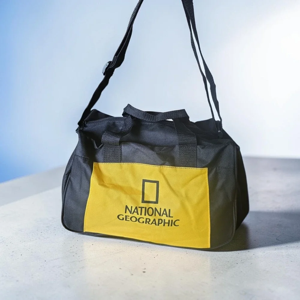 Vintage National Geographic small duffle travel weekender overnight gym bag